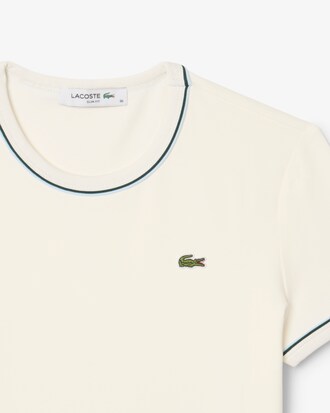 T-shirt in jersey con bordo a contrasto