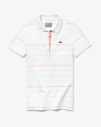 Polo da golf da donna in cotone ultra leggero a righe Lacoste SPORT