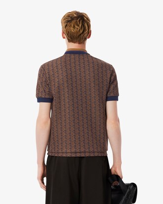 Polo dal taglio classico in jacquard con monogramma
