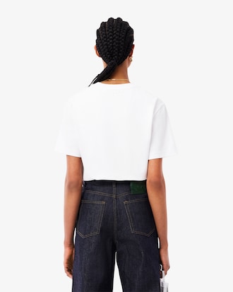 T-shirt con stemma in pizzo Runway
