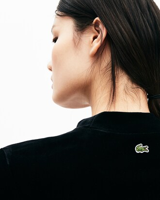 Tubino da donna in velluto con logo dorato Lacoste LIVE