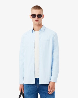 Camicia a righe in popeline stretch slim fit