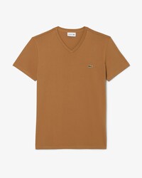 T-shirt con collo a V in jersey di cotone Pima leggero