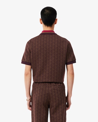 Polo dal taglio classico in jacquard con monogramma