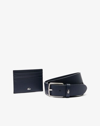 Set regalo con cintura in pelle e portatessere