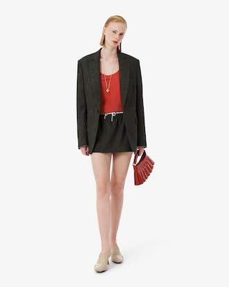Canotta in piqu&eacute; in seta Runway