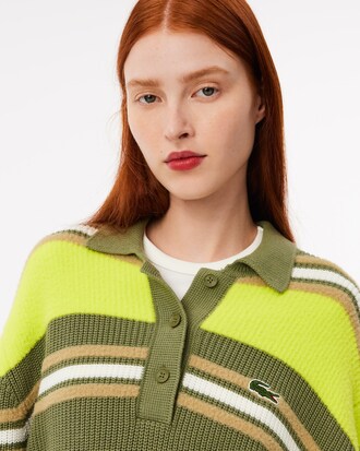 Maglione polo in maglia a costine