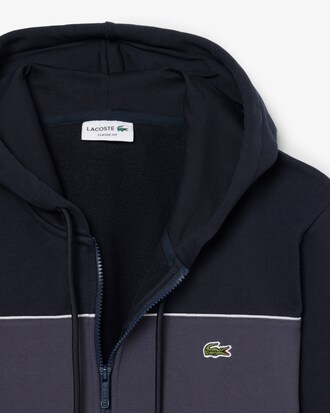 Felpa color block con cappuccio e zip