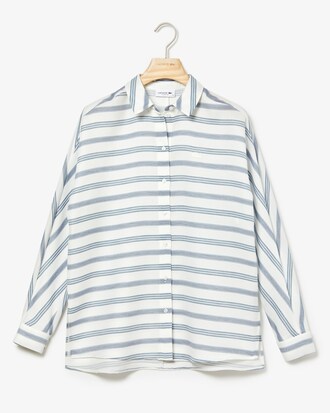 Camicia da donna in cotone leggero a righe loose fit