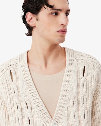 Cardigan in maglia a trecce traforata Runway