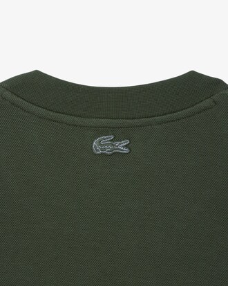 Felpa in piqué con logo in rilievo