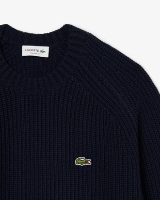 Maglione spesso in lana cardata con girocollo