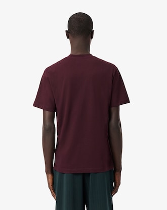 T-shirt in jersey con coccodrillo metallizzato