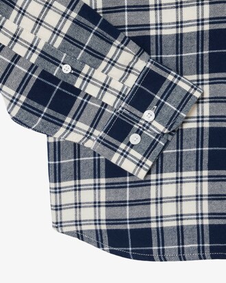 Camicia regular fit in flanella con motivo scozzese