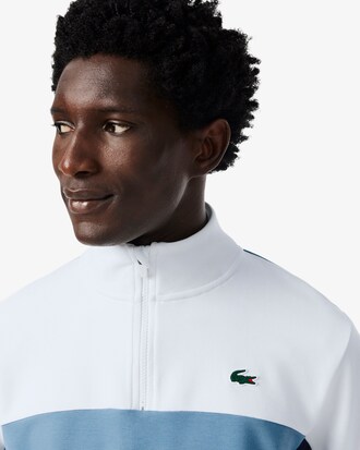 Felpa sportiva con zip corta colorblock