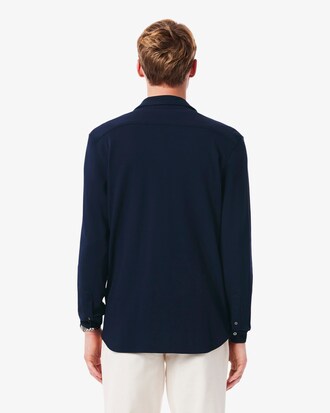 Camicia slim fit in piqué di cotone