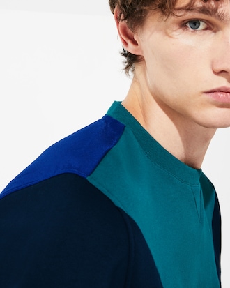 Felpa da tennis da uomo in cotone color block Lacoste SPORT
