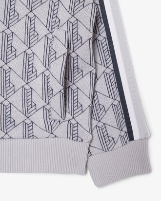 Felpa unisex a collo alto con zip e monogramma