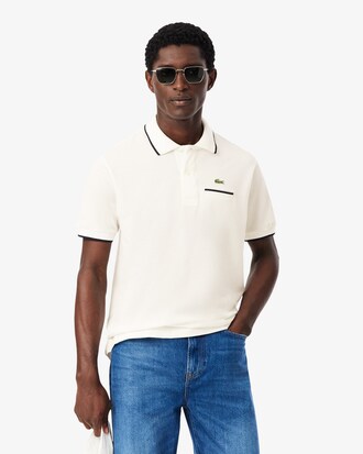 Polo classic fit L.12.12 con tasca e bordi a contrasto