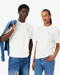 T-shirt in jersey di cotone con stampa tennis