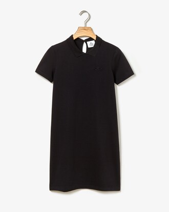 Vestito a polo da donna con coccodrillo di velluto in piqu&eacute; elasticizzato Lacoste LIVE