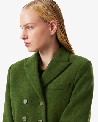 Blazer doppiopetto in twill di lana fiammata Runway