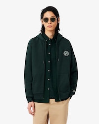 Felpa con cappuccio con zip e stemma