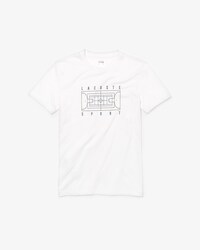 T-shirt da tennis da uomo in jersey tecnico con stampa e collo rotondo Lacoste SPORT