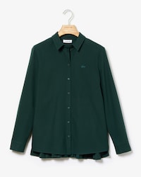 Camicia da donna in flanella nera a pieghe loose fit