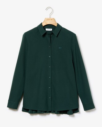 Camicia da donna in flanella nera a pieghe loose fit