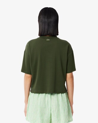 T-shirt in jersey con badge a contrasto Lacoste Paris