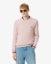 Pullover girocollo monocromatico in cotone