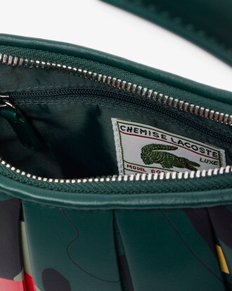 Borsa piccola in pelle con stampa coccodrillo Lenglen della sfilata