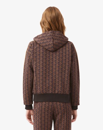 Felpa con cappuccio in jacquard con monogramma