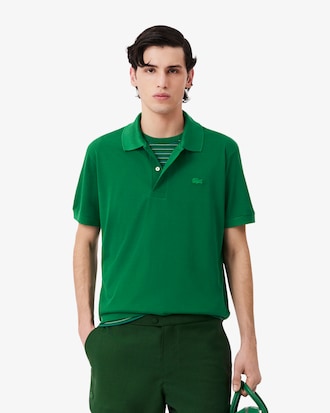 Polo classic fit in piqu&eacute; di seta Runway