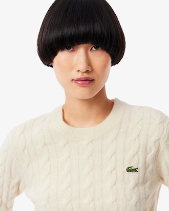 Maglione a trecce in lana