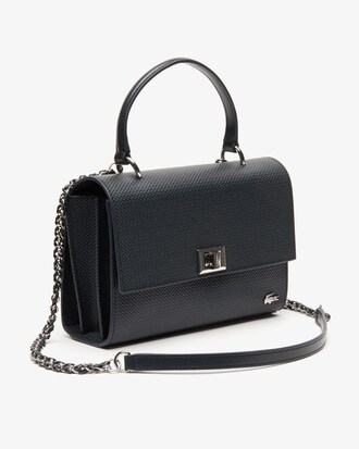 Borsa a tracolla da donna in pelle piqué con fermaglio Chantaco