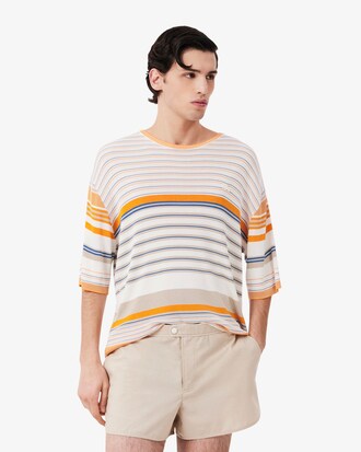 T-shirt in jersey di raso a righe Runway