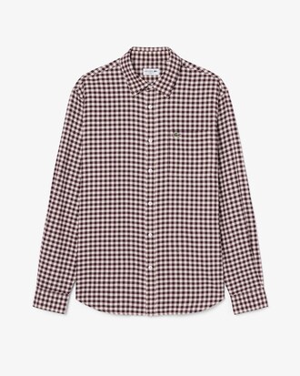 Camicia regular fit in flanella con motivo scozzese