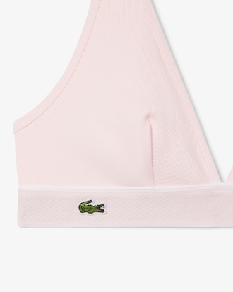 Bralette a triangolo in cotone a costine