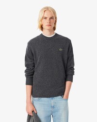 Maglione a girocollo in lana cardata