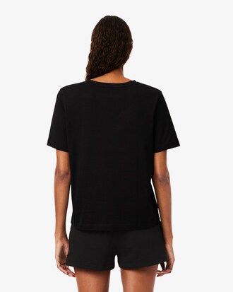 T-shirt con scollo a V in morbido cotone relaxed fit
