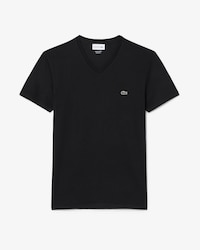 T-shirt con collo a V in jersey di cotone Pima leggero
