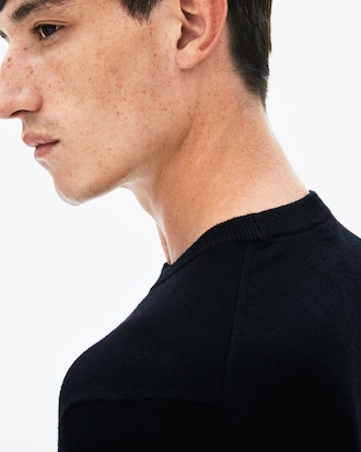 Pullover da uomo con collo rotondo in cotone e cashmere Lacoste LIVE