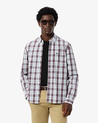 Camicia regular fit in popeline motivo scozzese