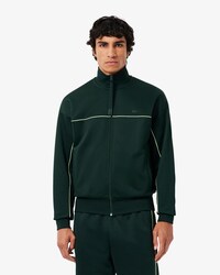 Felpa con zip effetto raso