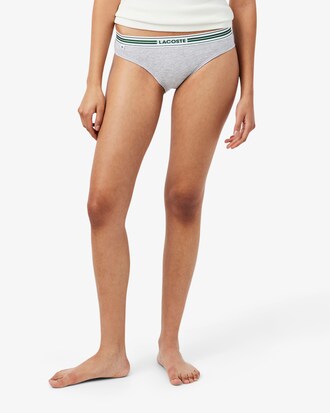 Slip in cotone stretch con vita a contrasto
