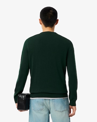 Pullover girocollo monocromatico in cotone