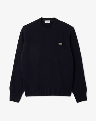 Maglione a girocollo in lana cardata