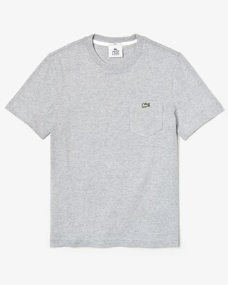 T-shirt unisex in cotone mélange con tasca Lacoste LIVE